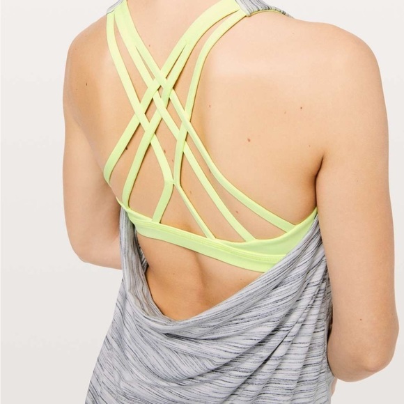 Lululemon 2 Gray Neon Free To Be Serene 2 In 1 Draped Open Strappy Back Tank - Picture 10 of 10